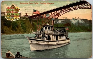 Postal de Returning From Falls Maid Of The Mist 1909 Niagara Falls NY H906 - Imagen 1 de 2