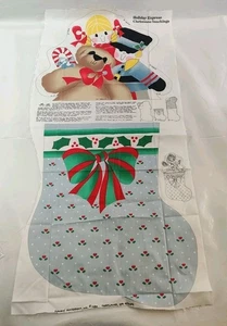VTG Christmas Stocking Fabric Panel Daisy Kingdom Holiday 1986 Pattern Gift Cute - Picture 1 of 9