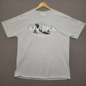 Alaska T-Shirt Herren Gr. XL hellgrau Eagle State buchstabiert Grafik Tee  - Bild 1 von 11