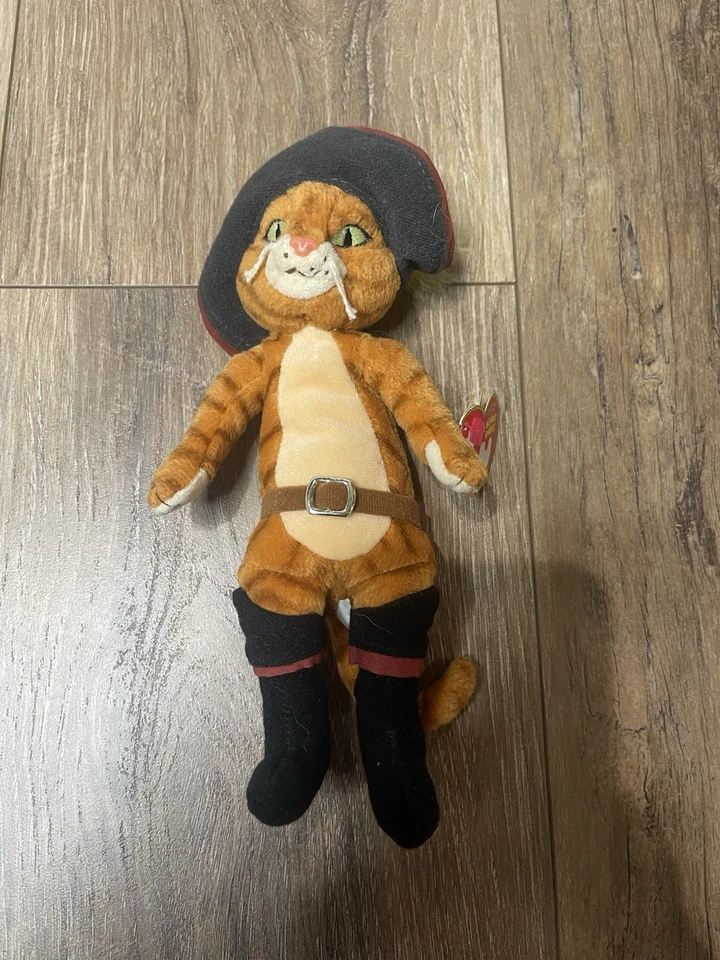 Ty Beanie Babies Gato con Botas Shrek the Third Peluche 8 Pulgadas Gato 2007 Foto 1 de 4