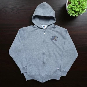 Vintage 80's University of Akron Zips Gray Russell Athletic Hoodie Mens M/L USA - Picture 1 of 9