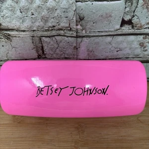 Betsey Johnson Gafas Clamshell Estuche Rosa Caliente Estampado Cebra Interior - Imagen 1 de 6