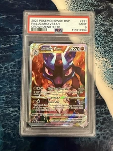 2023 POKEMON SWSH BSP FA/LUCARIO VSTAR CROWN ZENITH ETB #291 PSA 9 - Picture 1 of 2