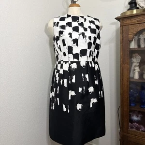 Oscar de la Renta Sz 14 Sleeveless Fit/Flare Cotton & silk lining Dress - Picture 1 of 9