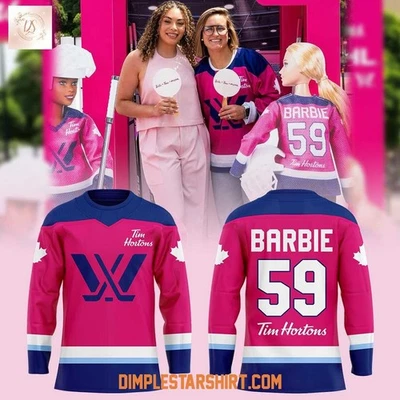 Personalized PWHL Bar.bie x Tim Hortons Hockey Shirt Unisex Fan Gear Xmas Gift - Image 1 of 4