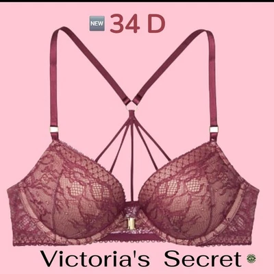 🆕 New Victoria's Secret Bombshell Add-2-Cups Push-Up Bra in Maroon - 34D - Image 1 of 4