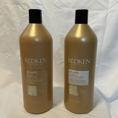 Juego dúo de champú y acondicionador Redken All Soft para cabello seco quebradizo 33,8 OZ cada uno Foto 1 de 4