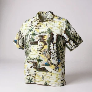 Camisa Hawaiana Kamehameha De Colección Para Hombre XXXL 100% Rayón Hecha en EE. UU. Cuello Lazo - Imagen 1 de 6