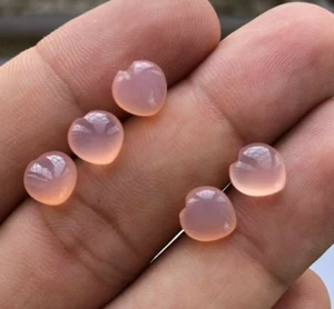10.50 Ctw Natural Rose Quartz Cabochon 8x8x5 MM Heart rose quartz Loose Gemstone - Picture 1 of 5