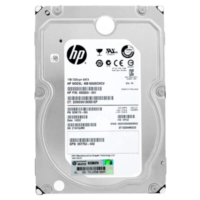 HP MB1000GCWCV 1TB 7200Rpm SATA III 128Mb Cache 3.5" Zoll 695503-001 - Bild 1 von 4