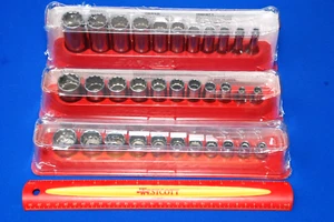 Snap-on NEW 33 Pc 3/8" Drive 12-Point SAE Shallow, Semi-Deep & Deep Socket Set - Picture 1 of 4