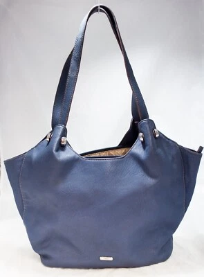 复古 Ralph Lauren Chaps 大号蓝色皮革托特包/包/钱包 — 第 1/4 张图片