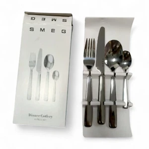 SMEG Stainless Steel 4 Piece Cutlery Set European-Style Tableware for One Person - Picture 1 of 4