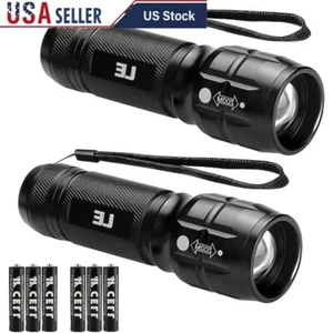 LED Flashlights High Lumens Waterproof Zoomable Portable Compact 2 Pack Durable - Picture 1 of 9
