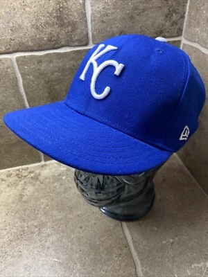 CUSTOM New Era Kansas City Royals Hat 59FIFTY Blue On Field Baseball - Image 1 of 4