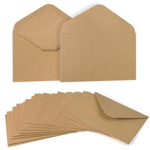 100 Pack Kraft Envelopes Brown Paper Envelopes for Wedding Baby Shower - Picture 1 of 6