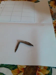 Vintage Small Silver Tone Textured Key Chain Pocket Knife Single Blade - Picture 1 of 5