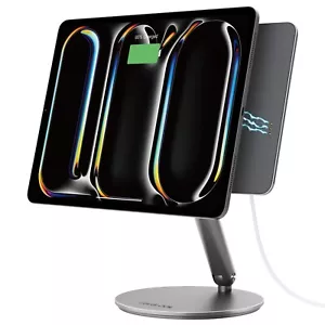 360 Rotating Foldable Magnetic Wireless Charging Stand For iPad Pro M4 13/12.9 - Picture 1 of 17