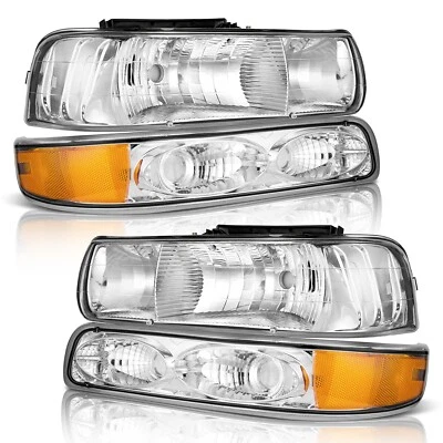 Pair Headlights Assembly For 1999-2002 Chevy Silverado/00-06 Tahoe Suburban L+R - Image 1 of 4