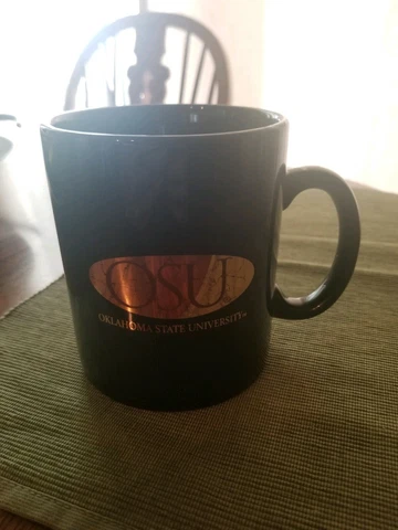 Oklahoma State University Cowboys Coffee Mug, Glass, Black, Coffee Cup OSU Cover