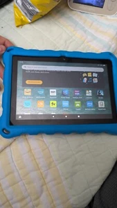 amazon fire hd 8 tablet case 10th generation With Blue Shock Foam Case And Flip - Picture 1 of 4