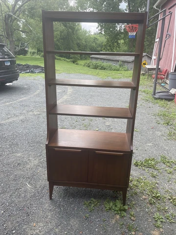Mid Century Modern Shelf Cabinet MCM Thin Sleek 50s 60s Cover