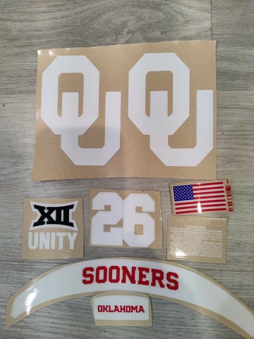 Oklahoma Sooners full size football helmets 3M vinyl decals 2021 set Cover