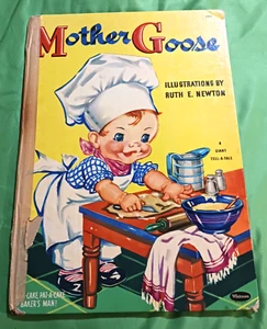 Vintage 1940’ Mother Goose Book Illustration By Ruth E Newton Hardcover - Picture 1 of 9