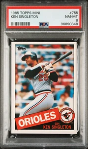 1985 TOPPS MINI # 755 KEN SINGLETON PSA 8 MAC SPOTLESS  100 MADE VERY RARE * - Picture 1 of 4