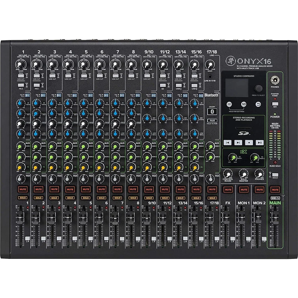 Mackie ONYX16 16-Channels Multi-Track USB Premium Analog Mixer