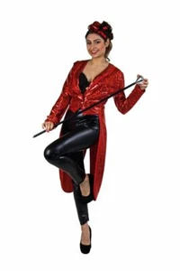 Damen Frack Glamour Glitzer Frack Show rot - Bild 1 von 4