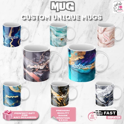 Personalisiert beliebiger Name Becher maßgeschneiderte Kaffeetasse lustiges Geschenk Mama Freund Ihn ihr Vater - Bild 1 von 3