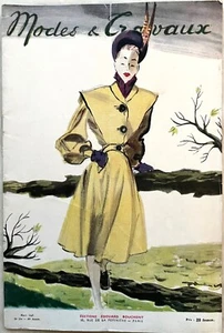 Modes et Travaux Nr. 550 März 1946 Zeitschrift Nähen Stricken Mode Damenhut - Bild 1 von 4