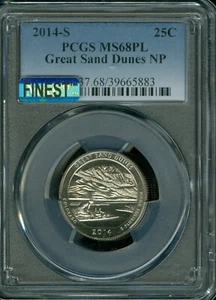 2014 S GREAT SAND DUNES QUARTER PCGS MS 68 PL MAC FINEST & SPOTLESS POP 2 . - Picture 1 of 2