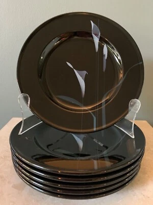 SEIS (6) Platos de Pan MIKASA Galleria OPUS NEGRO 6 3/4" Calla Lily Japón FK701 Foto 1 de 4