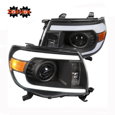 Faros proyectores Toyota Tacoma 05-11 negro ámbar cabina y media TRD 4x4 Foto 1 de 3