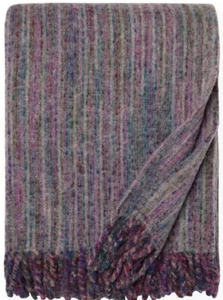 Manta de lana de alpaca suave Sferra Colorato púrpura real con flecos 51x74" nueva - Imagen 1 de 7