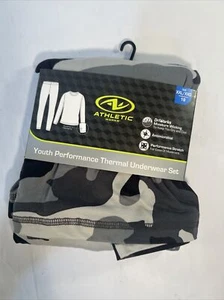 NEW Athletic Works Boys Thermal Set Gray Camouflage XXL YOUTH Size 18 - Picture 1 of 9