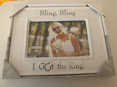Engagement Photo Frame NWT Bling Bling I Got The Ring White Frame - Image 1 of 2