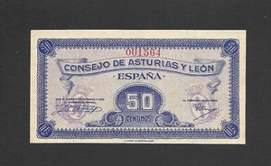 50 CENTIMOS 1937 CONSEJO DE ASTURIAS Y LEÓN SIN SERIE S/C - Imagen 1 de 2