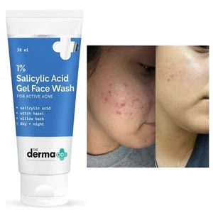 The Derma Co 1% Salicylic Acid Gel Face Wash for Active Acne - 30 ml - Picture 1 of 6