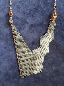 Handgefertigte gemischte Metalle Kettenhemd Halskette - SorjuanaLolita Designs - Bild 1 von 8