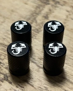 4x Metal valve caps Abarth Accessories scorpion Dust caps - Picture 1 of 2