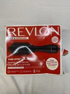 REVLON ONE STEP HAIR DRYER and VOLUMIZER NEW & IMPROVED in BLACK W/ Pink NEW! - Picture 1 of 5