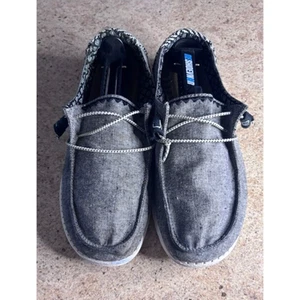Hey Dude Wendy Chambray Onyx Size 9 Grey/Black/White! Lightweight! - Picture 1 of 5