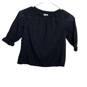 Old Navy Blouse Girl's Small Black Metallic Long Sleeve Lightweight Top - Picture 1 of 8