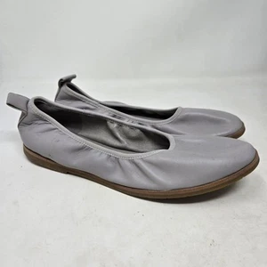 EILEEN FISHER Flats Womens Size 7.5 Gray Leather Notion Ballet Nappa Slip On - Picture 1 of 9