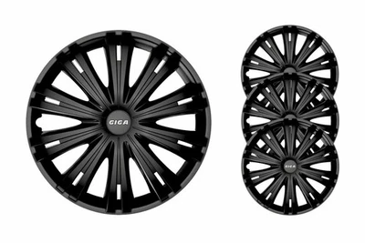 FOR PEUGEOT 206 14" INCH WHEEL TRIMS COVERS HUB CAPS GIGA BLACK 4PC - Image 1 of 4
