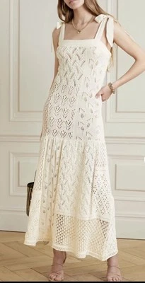 NEW! Zimmermann Anneke Patchwork Midi Dress Crochet Cotton Ivory  $895 Size 0 P - image 1 of 4