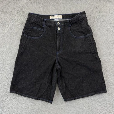 Vintage Guess Jeans Shorts Mens 33 Black Baggy Loose 90s Denim Jorts Grunge 10" - Image 1 of 4